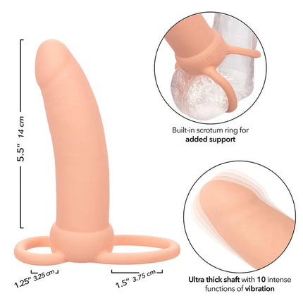 CALEXOTICS - MAXX THICK DUAL PENETRATOR 10 VIBRATIONEN FLEISCH - Penishülle mit Verlängerung