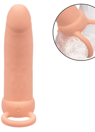 CALEXOTICS - MAXX THICK DUAL PENETRATOR 10 VIBRATIONEN FLEISCH - Penishülle mit Verlängerung