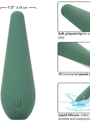 Calexotics mod chic stimulator grün matte liquid silicone vibrator mit spitzem kopf und 10 vibrationsstufen