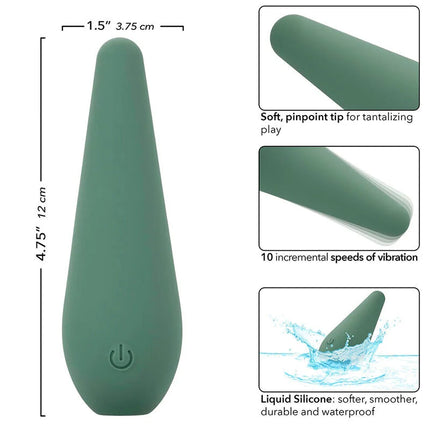 Calexotics mod chic stimulator grün matte liquid silicone vibrator mit spitzem kopf und 10 vibrationsstufen