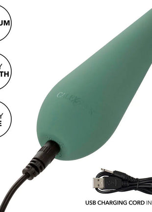Calexotics mod chic stimulator grün ein mattes salbeigrünes adult toy mit glattem, zugespitztem design und integriertem usb-ladekabel