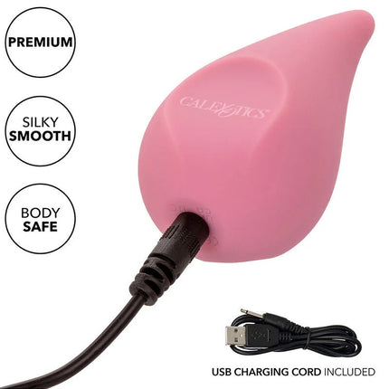 Rosa silikon teardrop geformter mod flair stimulator von calexotics mit usb-ladekabel