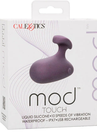 Lila silikon wal-förmiger vibrator in calexotics mod touch verpackung von calexotics mod touch stimulator lila