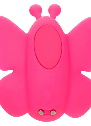 Helle pinke silikon schmetterlingsförmiger CALEXOTICS neon vibes der flutter vibe stimulator mit zentralem ovalen knopf