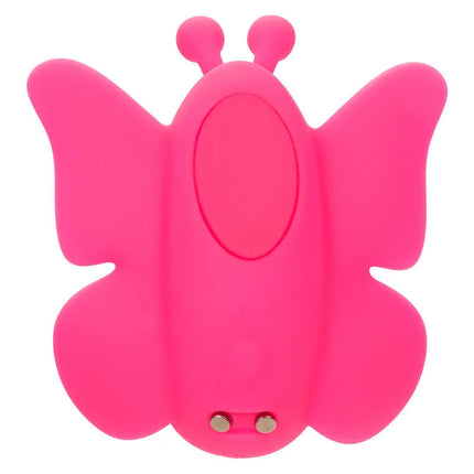 Helle pinke silikon schmetterlingsförmiger CALEXOTICS neon vibes der flutter vibe stimulator mit zentralem ovalen knopf