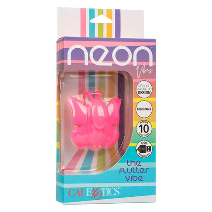 Rosa silikon butterfly usb wiederaufladbarer vibrator mit 10 vibrationen von calexotics neon vibes