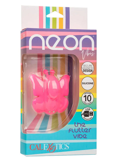 Rosa silikon butterfly usb wiederaufladbarer vibrator mit 10 vibrationen von calexotics neon vibes
