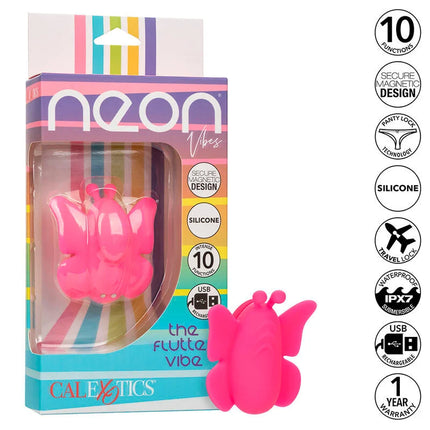 Calexotics neon vibes der flutter vibe stimulator rosa schmetterlingsförmiger silikonvibrator mit magnetischem design und usb aufladung