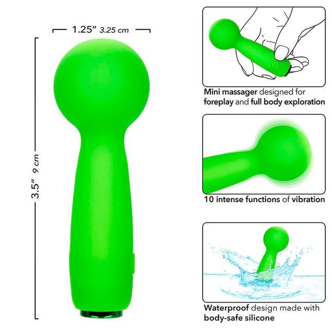 CALEXOTICS - NEON VIBES THE BUBBLY VIBE MINI-MASSAGER 10 VIBRATIONEN GRÜN
