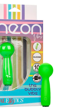 CALEXOTICS - NEON VIBES THE BUBBLY VIBE MINI-MASSAGER 10 VIBRATIONEN GRÜN
