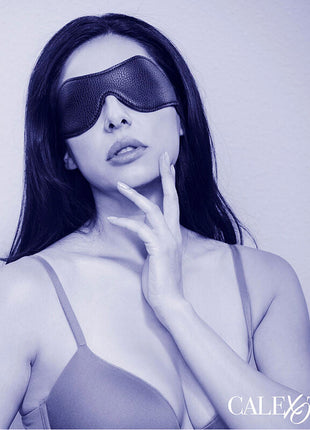 CaleXotics nocturnal augenmaske aus schwarzem pvc leder in form einer schwarzen leder-augenmaske