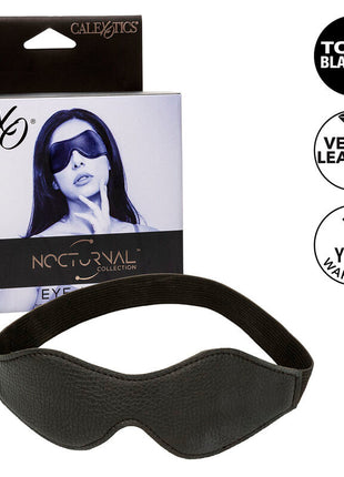 Schwarze vegane leder-augenmaske aus der nocturnal kollektion von calexotics