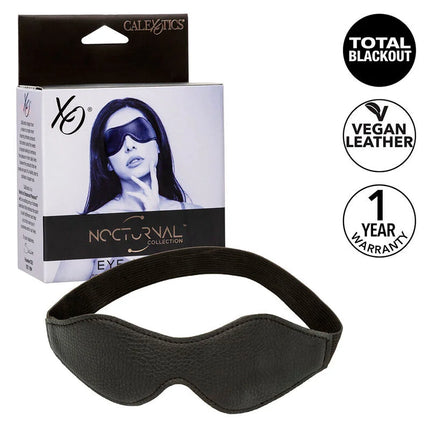 Schwarze vegane leder-augenmaske aus der nocturnal kollektion von calexotics