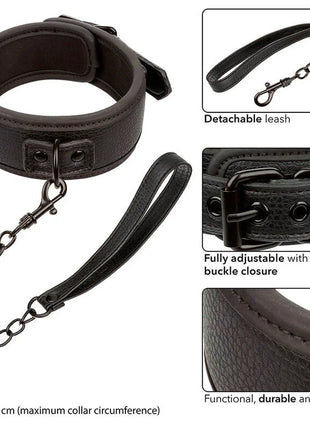 CALEXOTICS - NOCTURNAL HALSBAND & LEINE LEDER VERSTELLBAR SCHWARZ