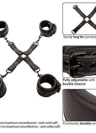CALEXOTICS - NOCTURNAL HOG TIE CONNECTOR CUERO EINSTELLBAR SCHWARZ