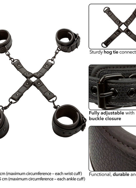 CALEXOTICS - NOCTURNAL HOG TIE CONNECTOR CUERO EINSTELLBAR SCHWARZ