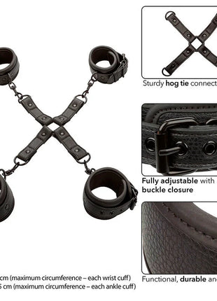 CALEXOTICS - NOCTURNAL HOG TIE CONNECTOR CUERO EINSTELLBAR SCHWARZ