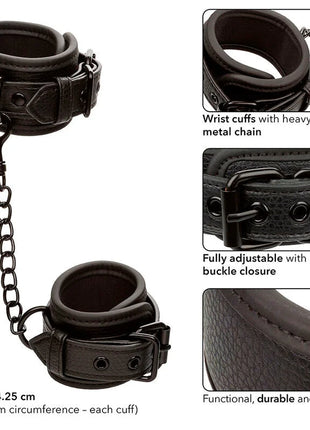 CALEXOTICS - NOCTURNAL LEDER HANDGELENK MANSCHETTEN VERSTELLBAR SCHWARZ