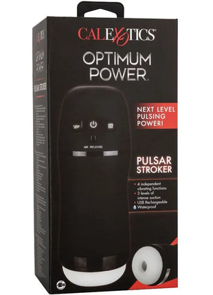 Calexotics optimum power stroker pulsar mit vibrations- und saugfunktionen in weißer basis mit bedientasten