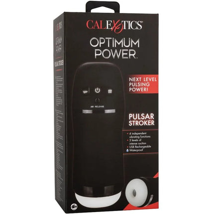 Calexotics optimum power stroker pulsar mit vibrations- und saugfunktionen in weißer basis mit bedientasten