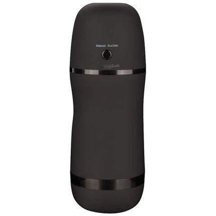 CaleXotics optimum power stroker vibrations und saugfunktionen schwarzes mattes manuelles sauggerät mit metallischen akzenten