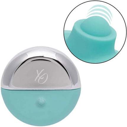 Teal und silber xo vibrierendes spielzeug mit abgerundetem zweifarbdesign von calexotics ovation acclaim stimulator