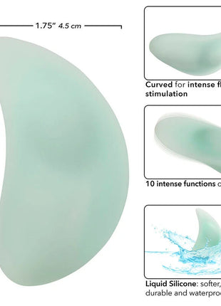 Pale green silicone massager calexotics pacifica bali teaser with ergonomic design for intense fluttering stimulation