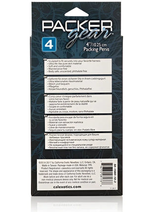 Calexotics packung penis braun 12.75 cm in schwarzer 4-zoll-verpackung mit mehrsprachiger produktbeschreibung