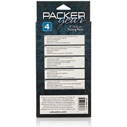 Calexotics packung penis braun 12.75 cm in schwarzer 4-zoll-verpackung mit mehrsprachiger produktbeschreibung