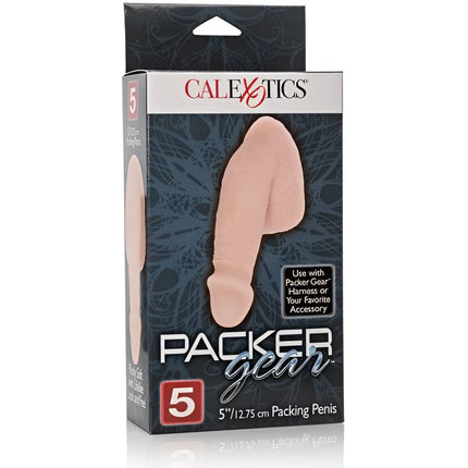 Calexotics packung penis 14,5 cm aus fleischfarbenem silikon mit 5 zoll packer gear detail