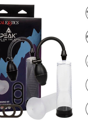 Calexotics peak-saugpumpen-kit mit klarer zylinderpumpe, schwarzem flexiblen schlauch und getapertem silikon-donut