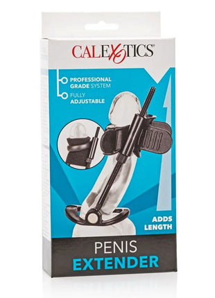 Calexotics penisverlänger mit schwarzem verstellmechanismus und klaren kunststoffkomponenten für verlängerung