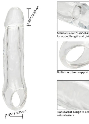 Calexotics performance maxx clear extension transparent silikon cockring mit ultraweichem kopf und hodenstütze