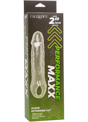 Klarer transparenter verlängerungsaufsatz mit ringbasis von calexotics performance maxx für zusätzliche länge