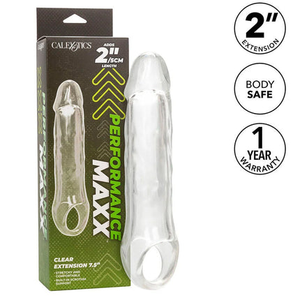 Kalexotics performance maxx klare 7,5 transparente verlängerung mit 2 zoll länge und skrotumsupport