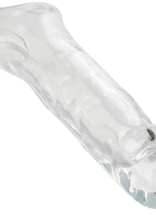 Calexotics performance maxx clear verlängerung transparent silikon kondom mit strukturierter oberfläche und abgerundeten enden