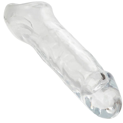 Calexotics performance maxx clear verlängerung transparent silikon kondom mit strukturierter oberfläche und abgerundeten enden