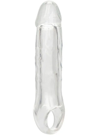 Calexotics performance maxx clear verlängerung transparent silikon cockring mit strukturierter oberfläche und ovaler öffnung
