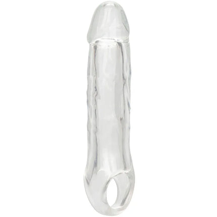 Calexotics performance maxx clear verlängerung transparent silikon cockring mit strukturierter oberfläche und ovaler öffnung
