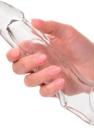Calexotics performance maxx clear verlängerung 6,5 transparent glasdildo mit glatter transparenter oberfläche und ergonomischen konturen