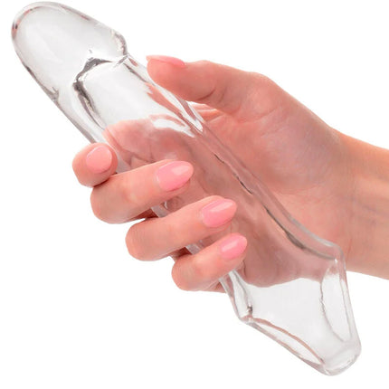 Calexotics performance maxx clear verlängerung 6,5 transparent glasdildo mit glatter transparenter oberfläche und ergonomischen konturen