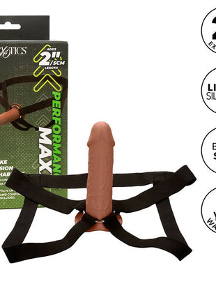 CALEXOTICS - PERFORMANCE MAXX LEBENSECHTE VERLNGERUNG MIT GESCHIRR BRAUN - Hollow Strap-ons