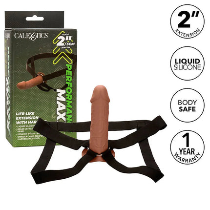 CALEXOTICS - PERFORMANCE MAXX LEBENSECHTE VERLNGERUNG MIT GESCHIRR BRAUN - Hollow Strap-ons