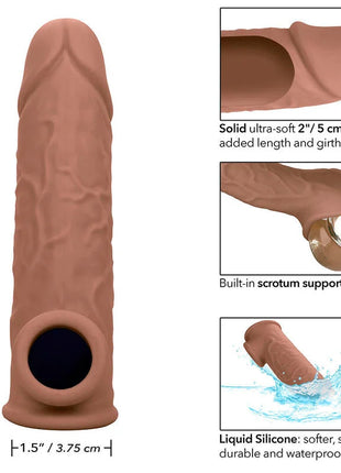 CALEXOTICS - PERFORMANCE MAXX LEBENSNAHE EXTENSION 7 BRAUNE HAUT - Penishülle mit Verlängerung