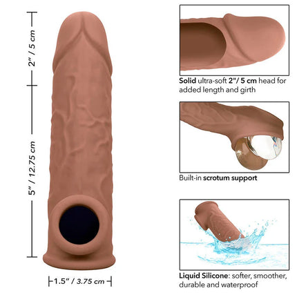CALEXOTICS - PERFORMANCE MAXX LEBENSNAHE EXTENSION 7 BRAUNE HAUT - Penishülle mit Verlängerung