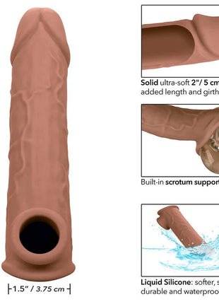 Tanfarbener silikon cockring mit solidem ultraweichem kopf und integriertem skrotalhalt von calexotics
