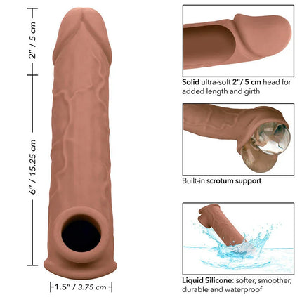 Tanfarbener silikon cockring mit solidem ultraweichem kopf und integriertem skrotalhalt von calexotics