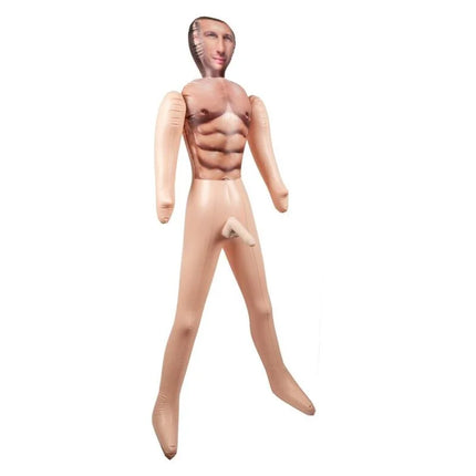 Inflatable männliche figur mit realistischem hautton und muskulösem körper im produkt calexotics persönliche trainer-liebespuppe