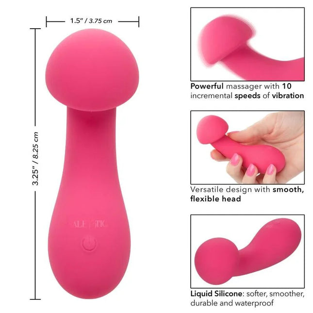 Pink silikon masseur mit flexiblem kopf und ergonomischem design von calexotics pixies exciter rosa