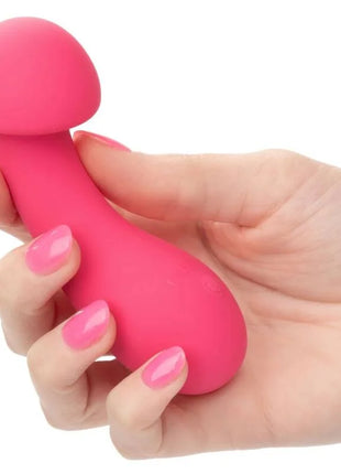 Vibranter pinker CalExotics Pixies Exciter Rosa Silikon-Toy mit pilzförmigem Kopf und geschwungenem Griff